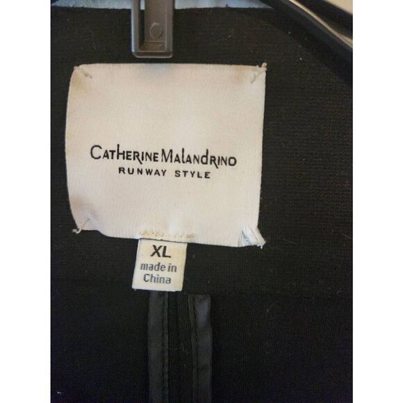 Catherine Malandrino Black Zip Up Blazer Suit Coat size XL - Picture 2 of 4